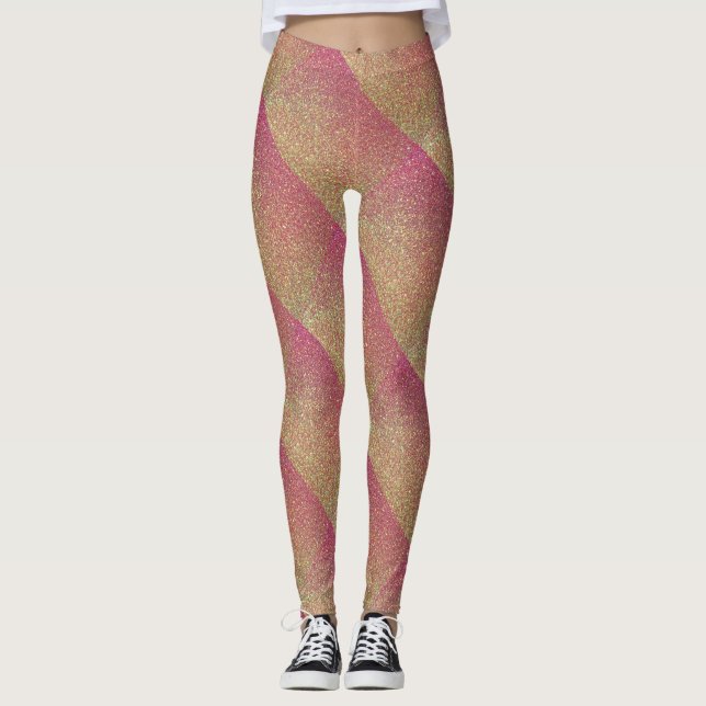 Rose Gold Parties scintillant Motif Leggings (Devant)