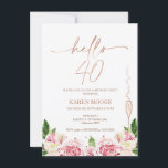 Rose Gold Peonies 40e anniversaire Invitation<br><div class="desc">Rose Gold Peonies 40e anniversaire Invitation Bright faux rose or calligraphie bonjour 40 anniversaire invitation avec quelques belles pivoines et une élégante coupe de champagne. Cette conception est douce pour les invités invitations à une célébration de 40ème anniversaire.</div>
