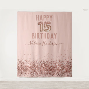 Rose Gold Pink Bonne Tapisserie 15e anniversaire