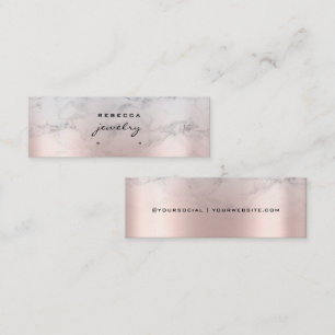 Rose Gold Pink Marble Script Earring carte d'affic