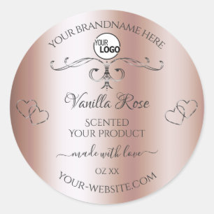 Rose Gold Produit Étiquettes Argent Ornate Heart L
