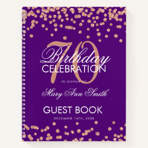 Rose Gold Purple 70e Anniversaire Livre d'or Confe