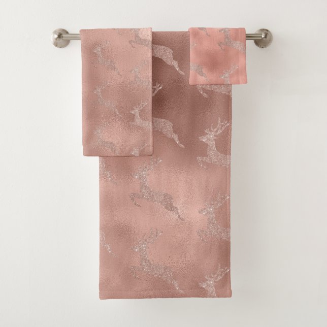 Rose Gold Reindeer Parties scintillant look (En situation)