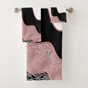 Rose Gold Rose Abstrait Vague Moderne Glamour Tend