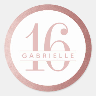 Rose Gold rose Anniversaire Favoriser Sticker Étiq