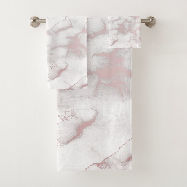 Rose Gold Rose Marbre Moderne Chic Tendance (En situation)