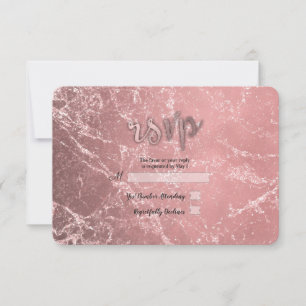Rose Gold Rose Moderne Marbre RSVP Réponse