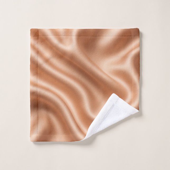 Rose Gold Satin Soie Motif Abstrait Luxe (Gant de toilette)