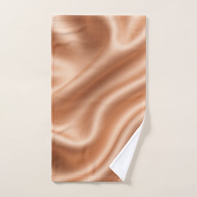 Rose Gold Satin Soie Motif Abstrait Luxe (Serviette à main)