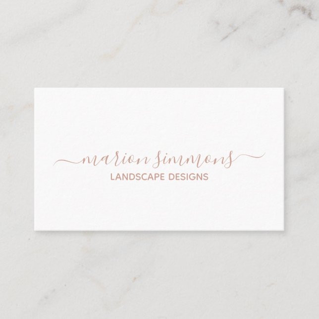 Rose Gold Signature Elegant Carte de visite (Devant)