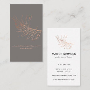 Rose Gold Signature Palm Leaf Carte de visite