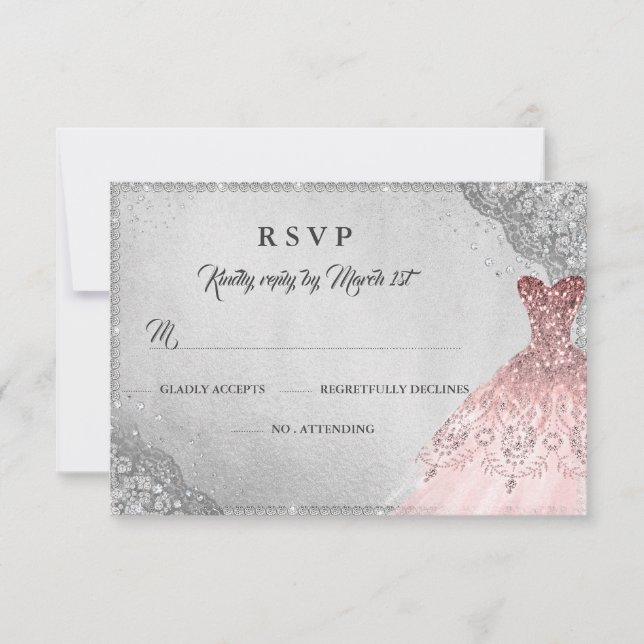 Rose Gold Silver Diamond Sparkle Gown RSVP (Devant)