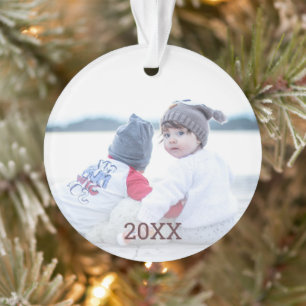 Rose Gold Snowflake 2 Side Christmas Photo