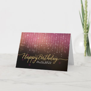 Rose Gold Sparkle joyeuse carte d'anniversaire