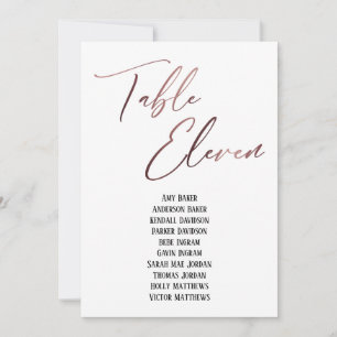 Rose Gold Table d'écriture manuscrite Onze places