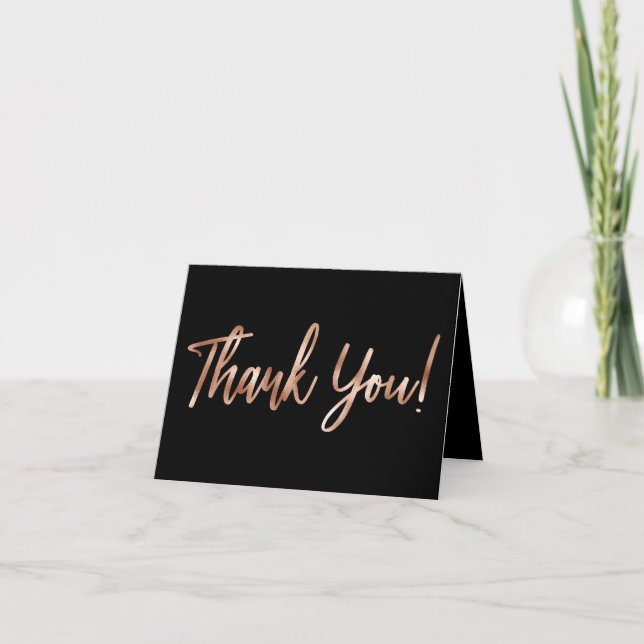 Rose Gold Typographie Moderne Merci Photo (Devant)