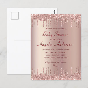 Rose Gold Votre Baby shower Invitation Card