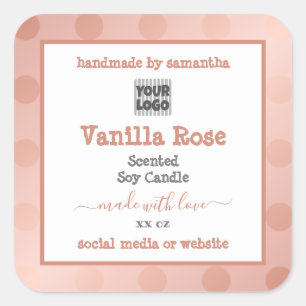 Rose Gold White avec logo Étiquettes d'emballage d