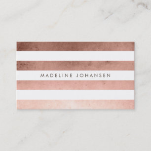 Rose Gold White Stripes Hair Stylliste Carte de vi