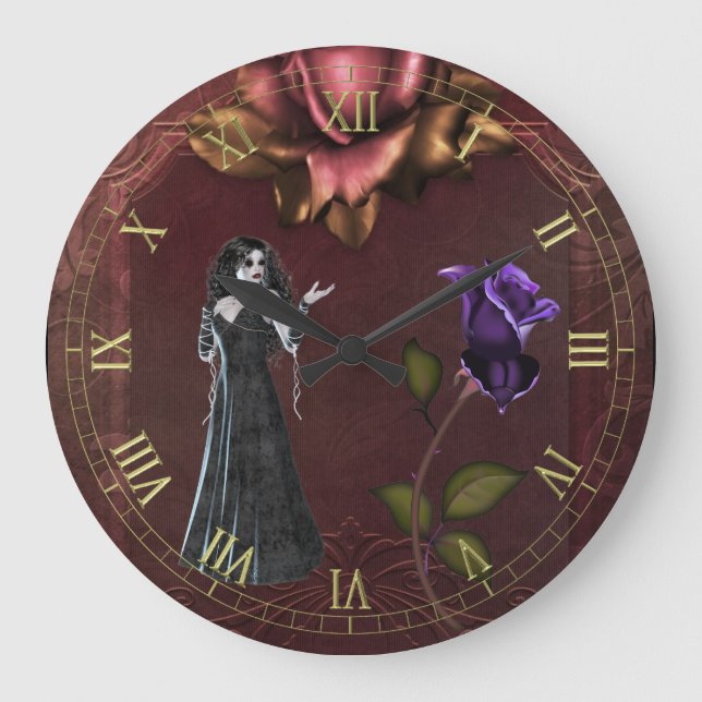 Rose Goth et horloge murale Vampire (Recto)