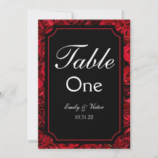 Rose gothique Double cote Numéros de table