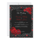 Rose gothique Faire-part de mariage noir et rouge