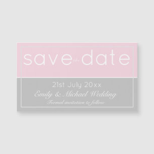 Rose Gris Sauvegarder La Date Magnétique Mariage