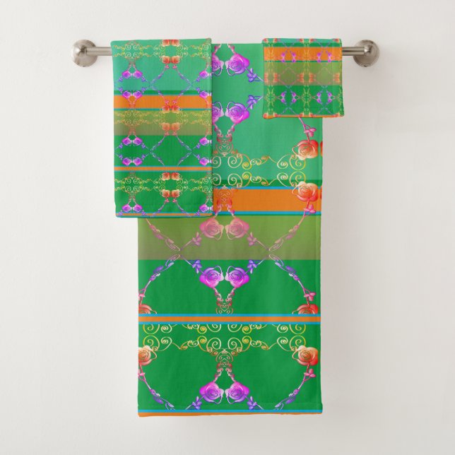 Rose Heart Apricot et serviette Turquoise (En situation)