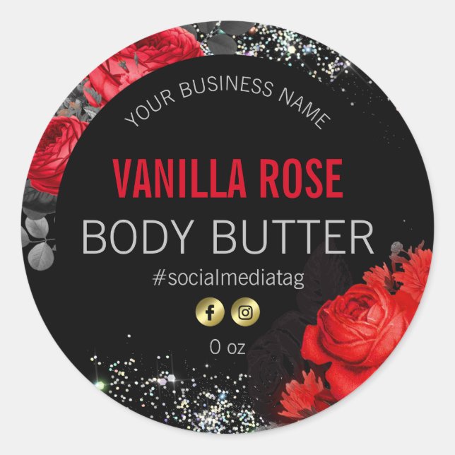 Rose Holographie Éclairage Noir Étiquettes de prod (Devant)