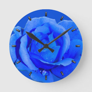 Rose Horloge Bleu Rose Fleur Mur Horloge Rose cade