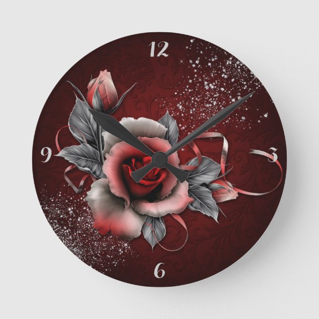 Rose - Horloge ronde (moyenne) (Recto)