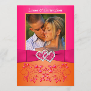 Rose, invitation jointif floral orange de PHOTO de