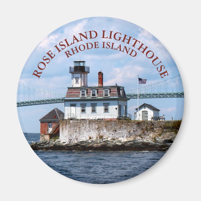 Rose Island Lighthouse, Rhode Island Round Magnet (Devant)