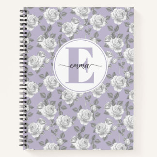 Rose Jardin Monogramme Carnet Lavande