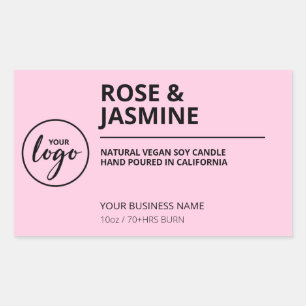 Rose Jasmine parfum rose Soy Chandelle Étiquettes