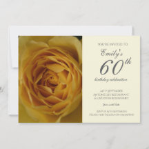 Rose jaune 60e anniversaire Invitation de fête