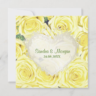 Rose jaune clair Faire-part de mariage florale