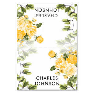 Rose jaune doré Mariage Floral Cartes