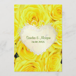 Rose jaune Faire-part de mariage florale