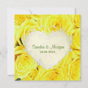 Rose jaune Faire-part de mariage florale