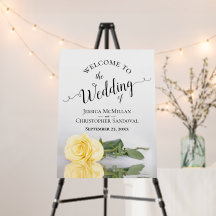 Rose jaune miroir Élégant mariage Bienvenue