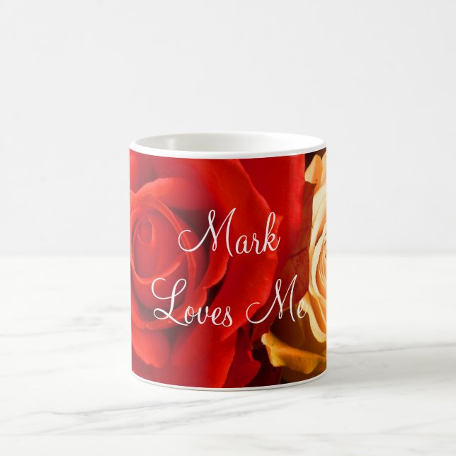 Rose jaune rouge Valentine I Mug (Centre)