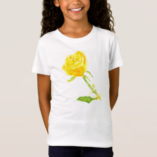 Rose jaune. T-shirt Girls Bella Jersey, blanc