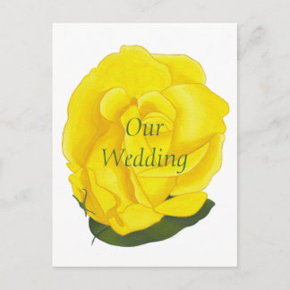Rose jaune vif, Invitation de mariage Cartes posta