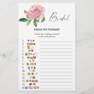 Rose - jeu de pictionary emoji pour la douche de l