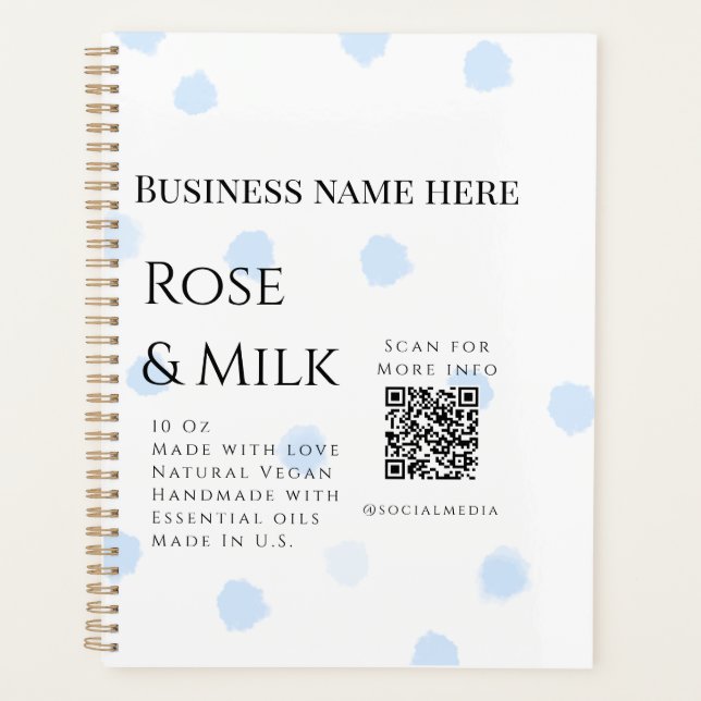 Rose lait fait main soap entreprise QR code ajoute (Devant)
