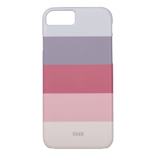 Rose Lavande violet rose rayé Coque