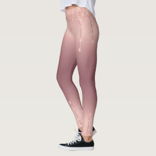 Rose Leggings Parties scintillant de roussissement