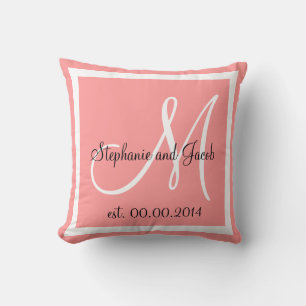 Rose Mariage rose coussin