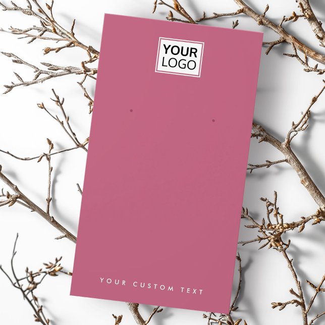 Rose mauve ajouter logo carte d'affichage d'oreill (Rose mauve add logo earring display card)